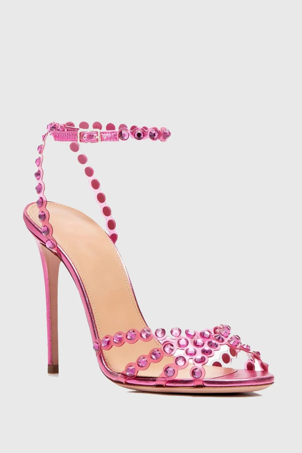 Astasia Rhinestone Embellished Heels - Pink