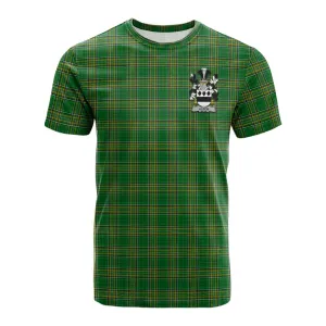 Aston Irish Clan Tartan Cotton T-shirt with Coat of Arms