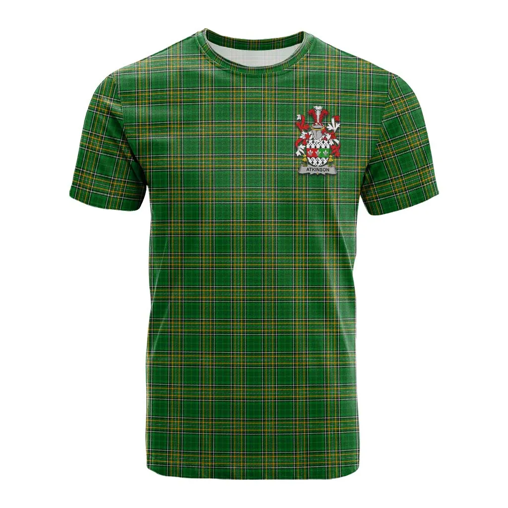 Atkinson Irish Clan Tartan Cotton T-shirt with Coat of Arms