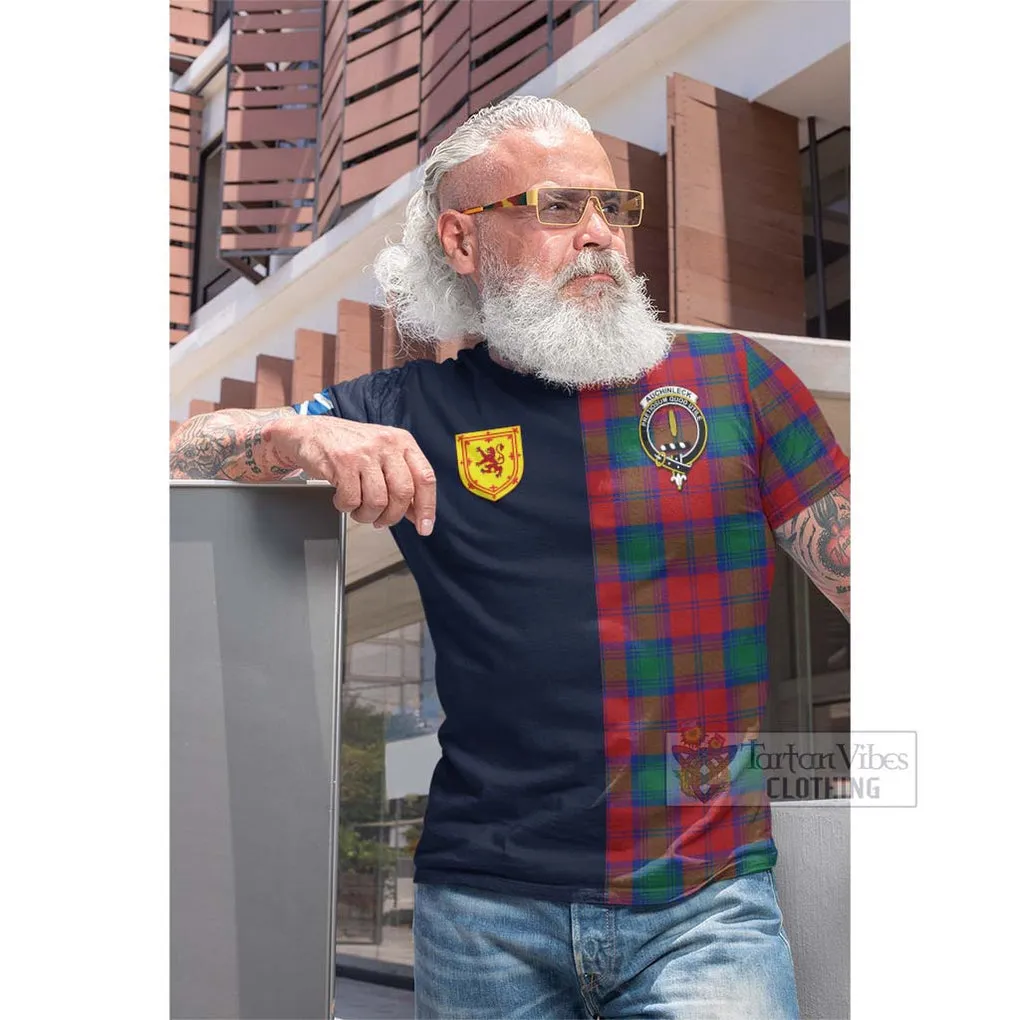 Auchinleck (Affleck) Tartan Cotton T-shirt Alba with Scottish Lion Royal Arm Half Style