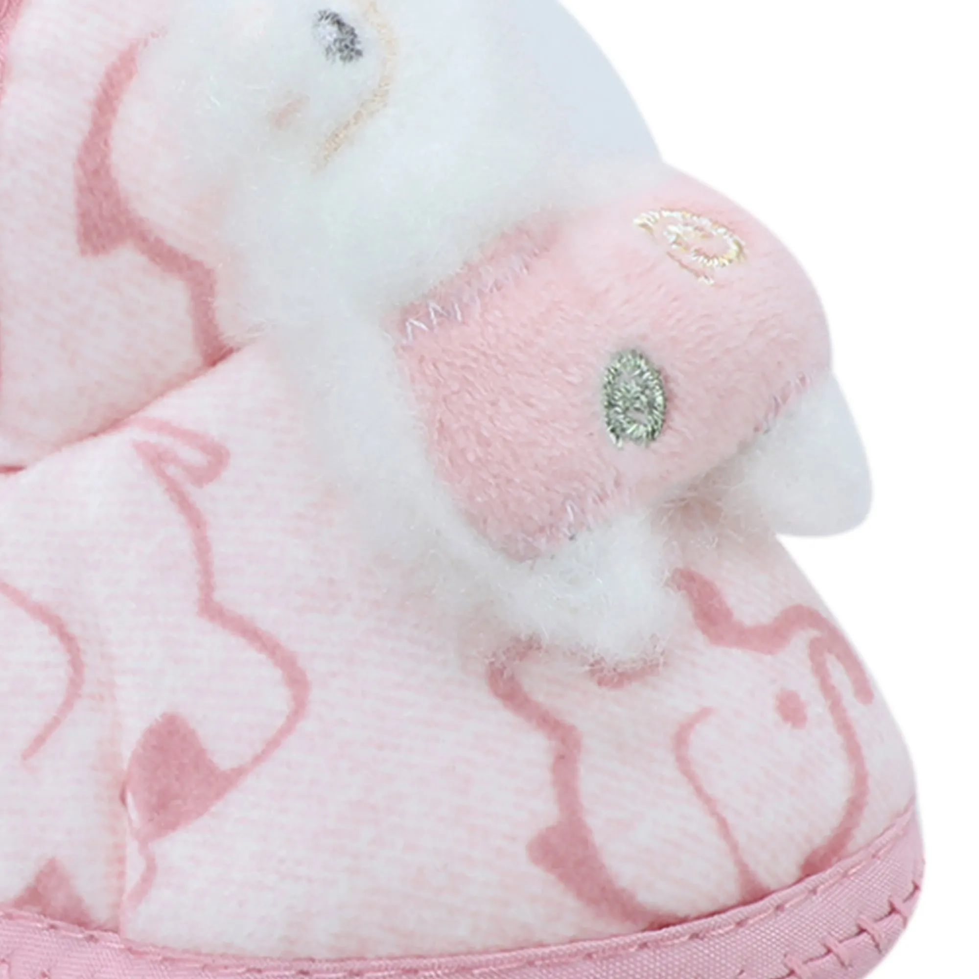 Baby Moo 3D Llama Elephant Prints Soft Slip-On Anti-Skid Plush Warm Booties - Pink