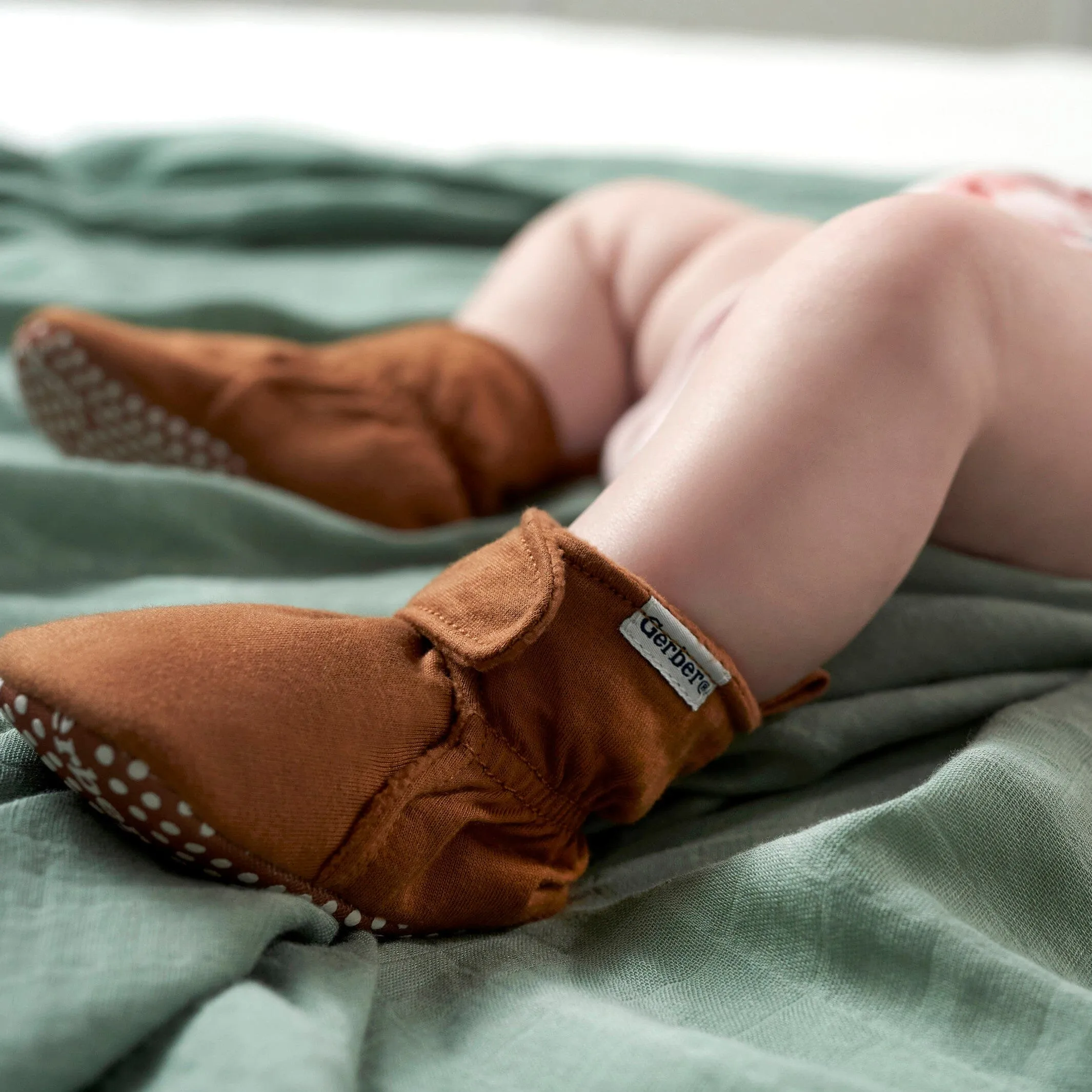 Baby Neutral Brown Soft Booties