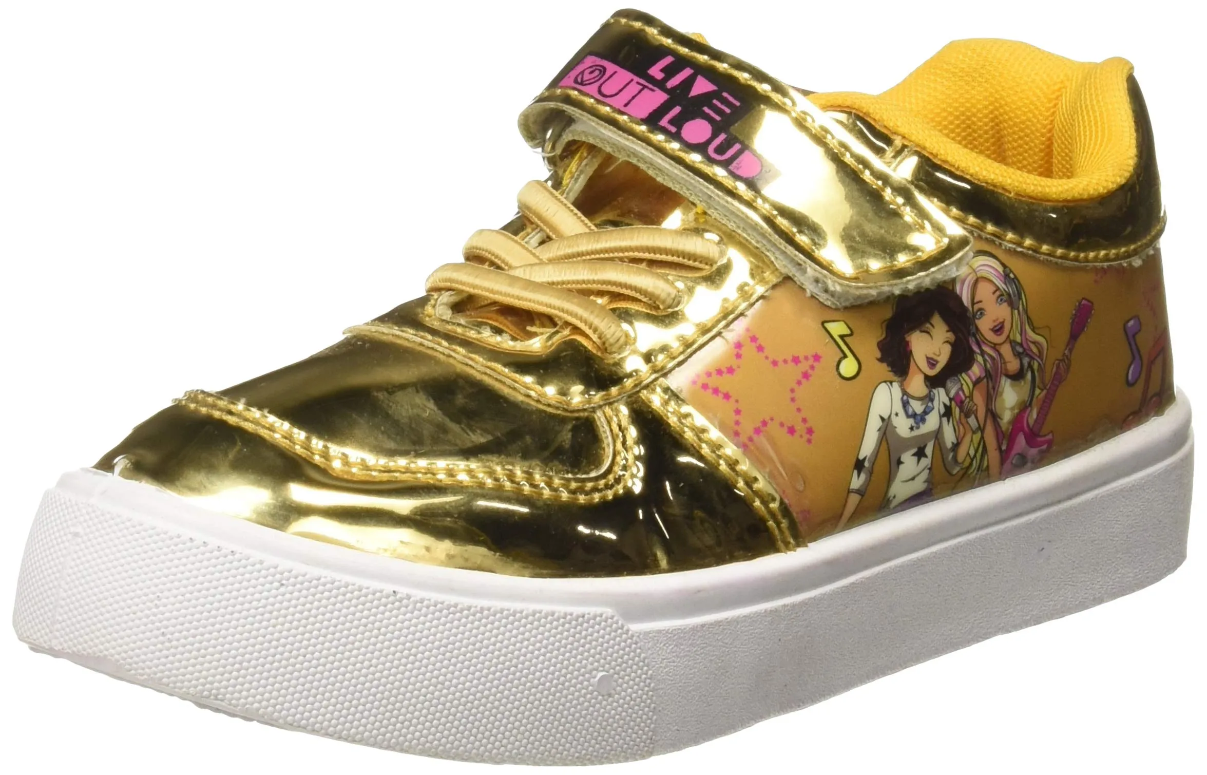 Barbie Girl's Mirror Gold Sports Shoes - 11 Kids UK/India (30 EU)(BBPGSP0018)