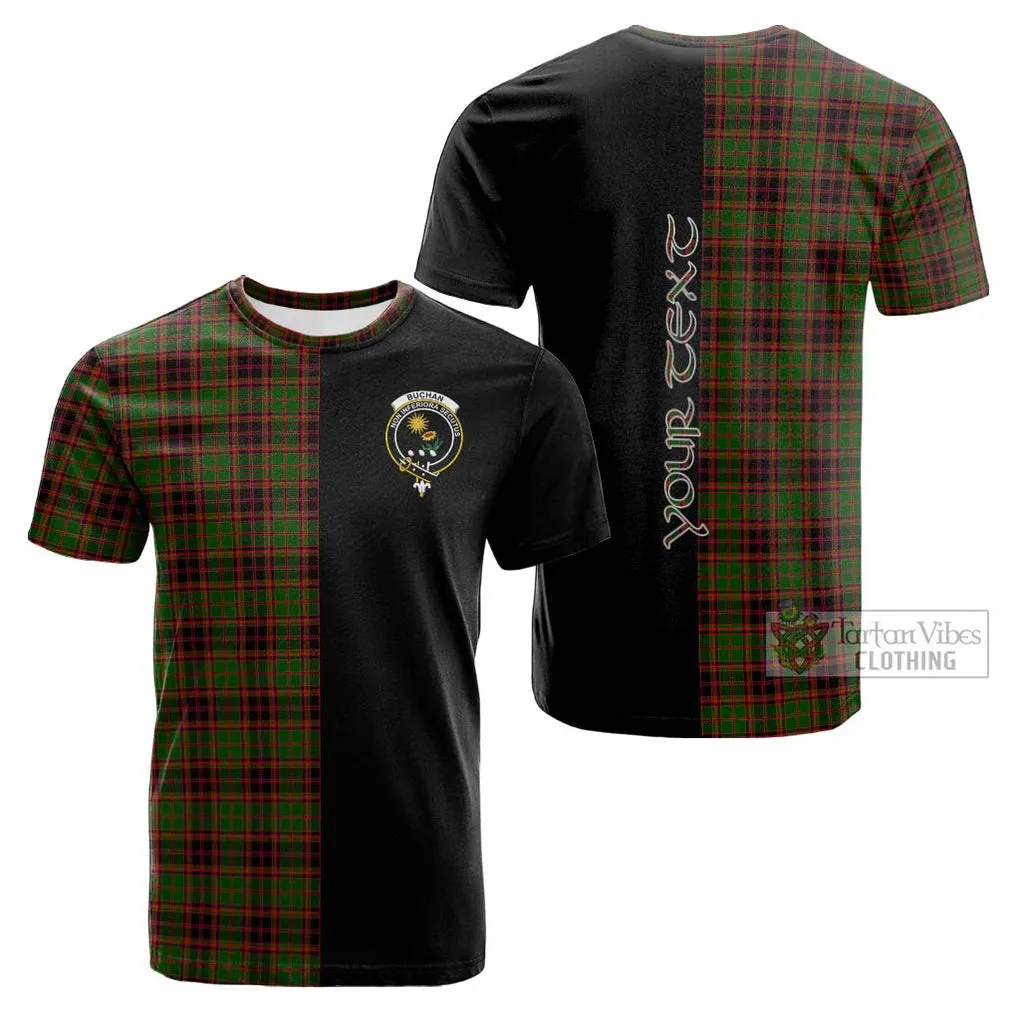 Buchan Tartan Cotton T-shirt with Family Crest and Half Of Me Style