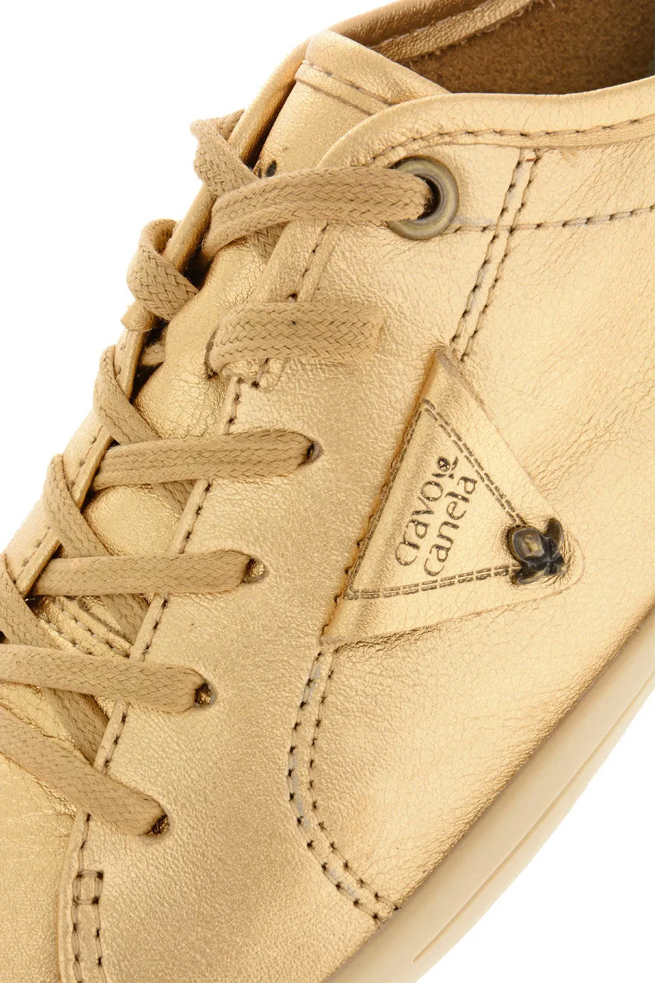 CRAVO & CANELA LOLLY Bronze Gold Leather Sneakers