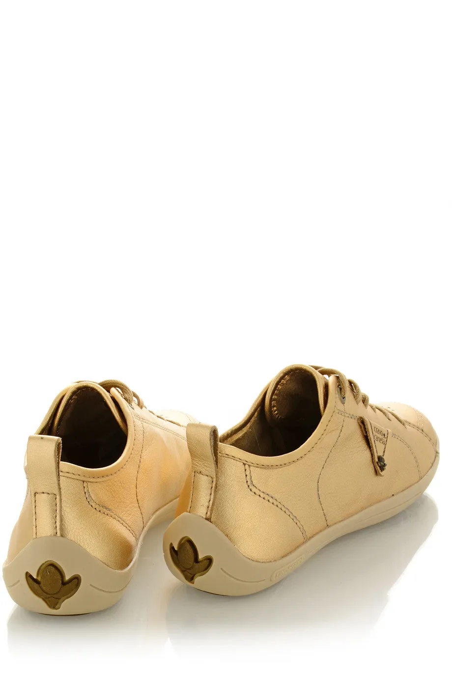 CRAVO & CANELA LOLLY Bronze Gold Leather Sneakers