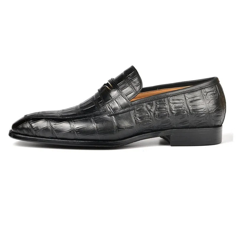 CrocoLuxe Exquisite Crocodile Texture Modish Penny Loafers