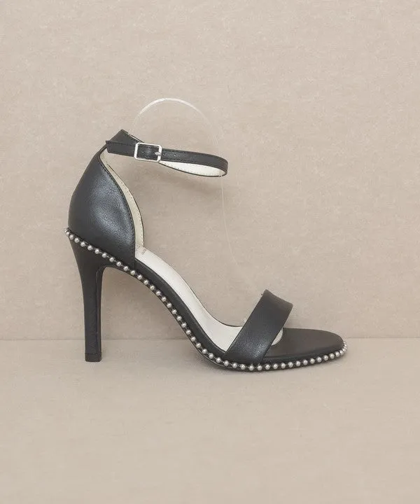 Dublin Metal Stud Open Toe Heels