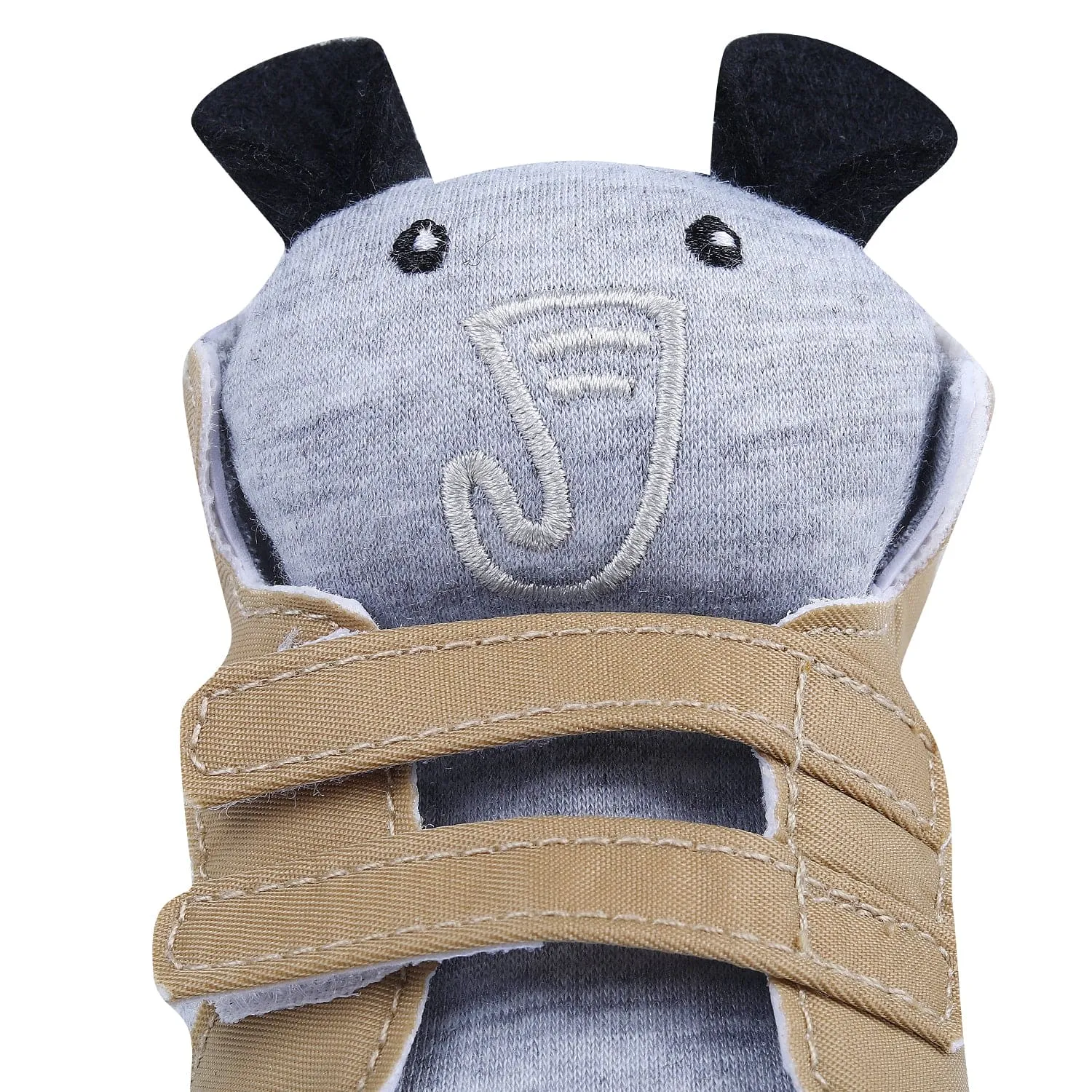 Elephant Cute And Stylish Comfy Velcro Booties - Grey