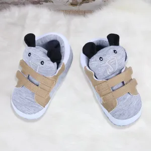 Elephant Cute And Stylish Comfy Velcro Booties - Grey