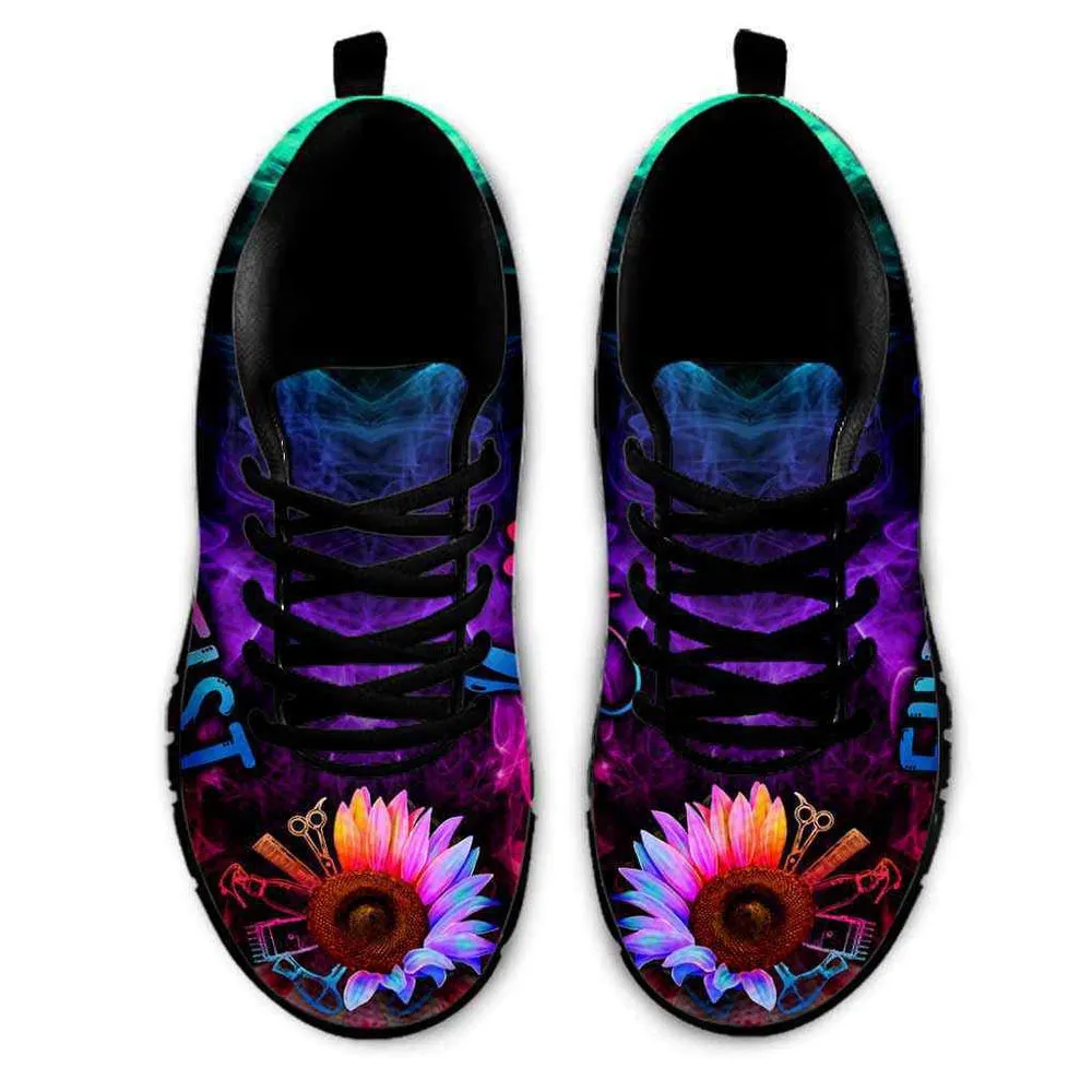 Fur Artist Rainbow Sunflower Smoke Sneakers Shoes, Dog Print Shoes, Best Running Shoes, Unique Gifts For Dog Lovers