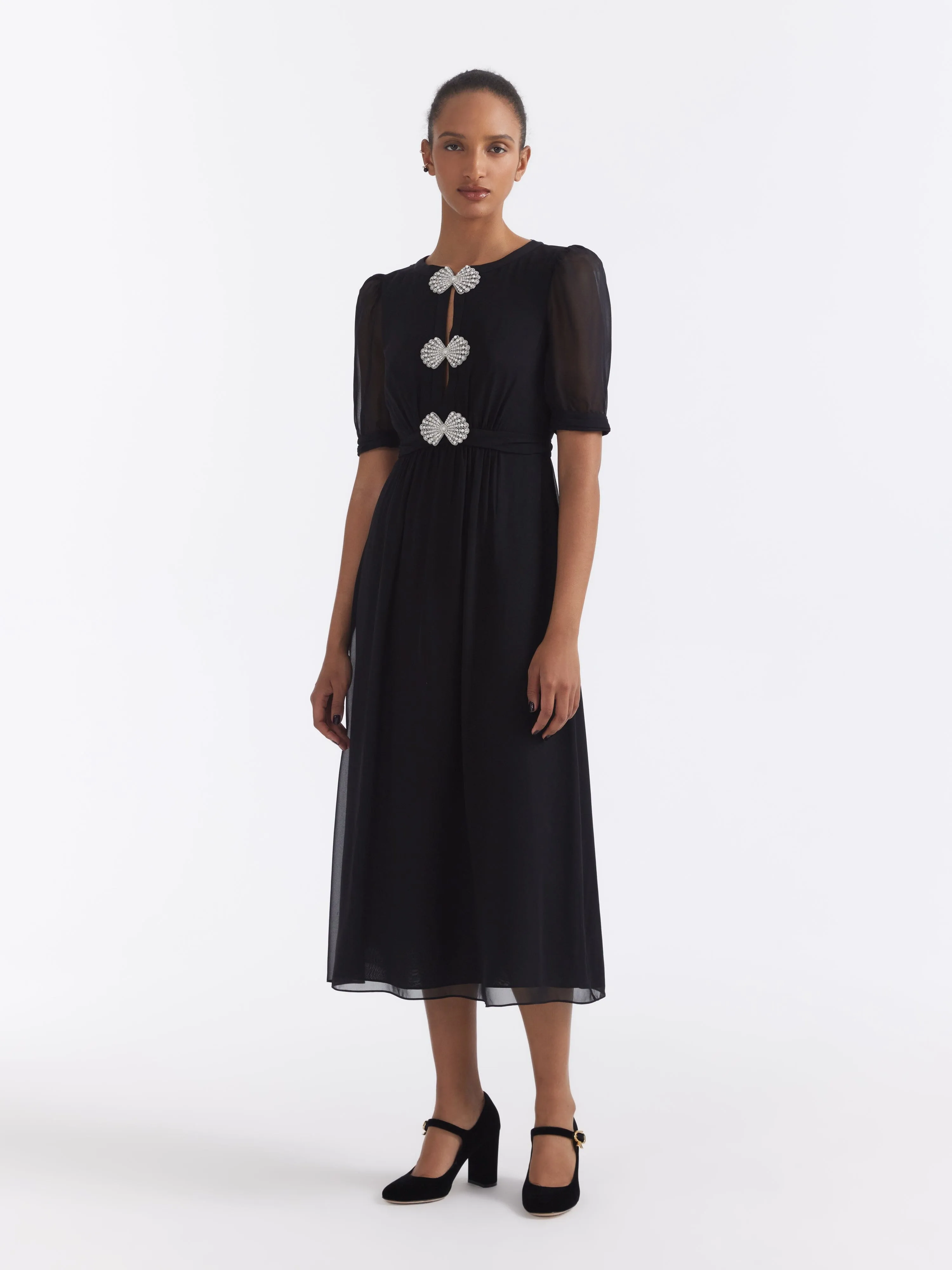 Jamie Dress in Black Pearl Clamshell