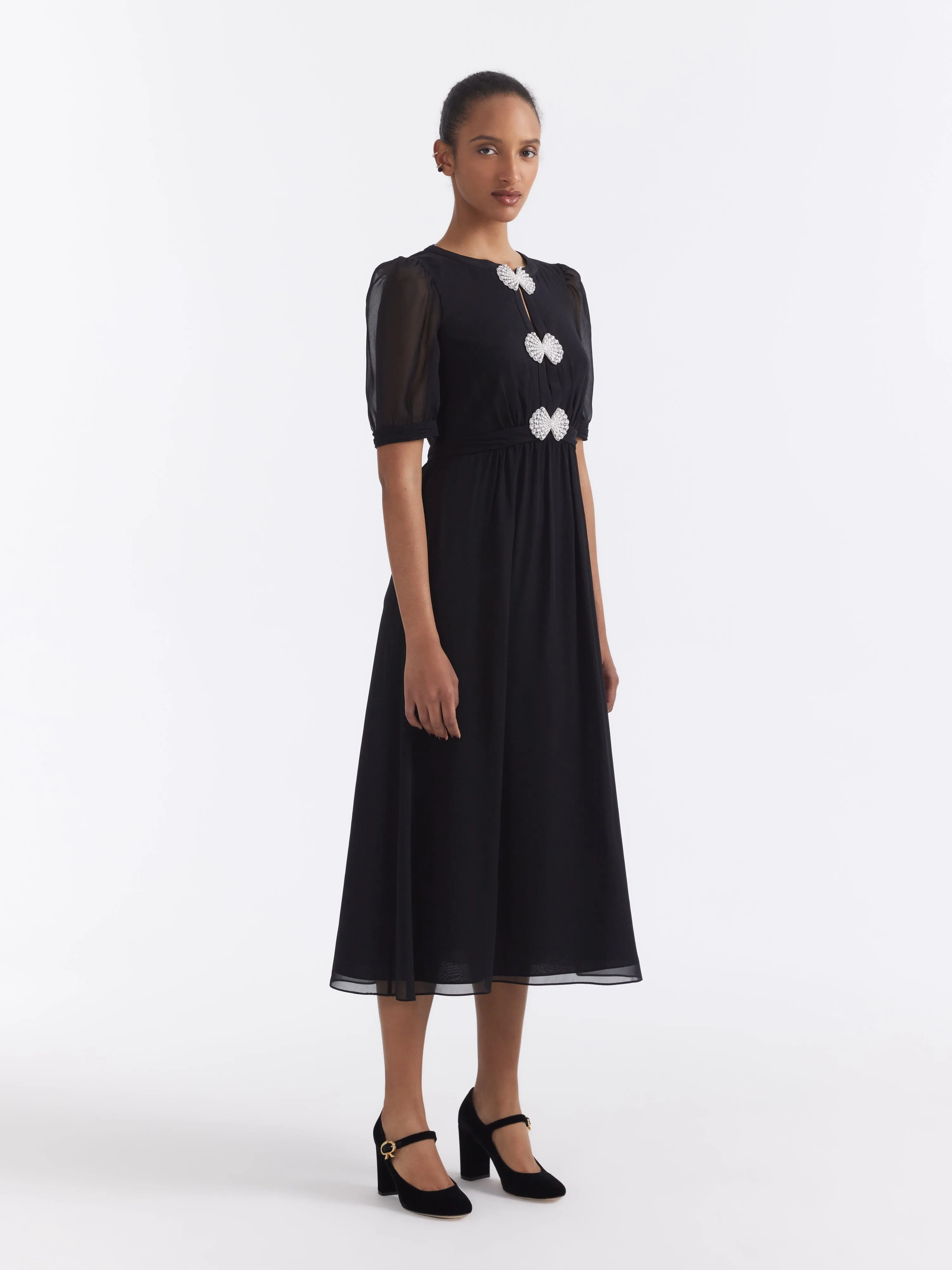 Jamie Dress in Black Pearl Clamshell