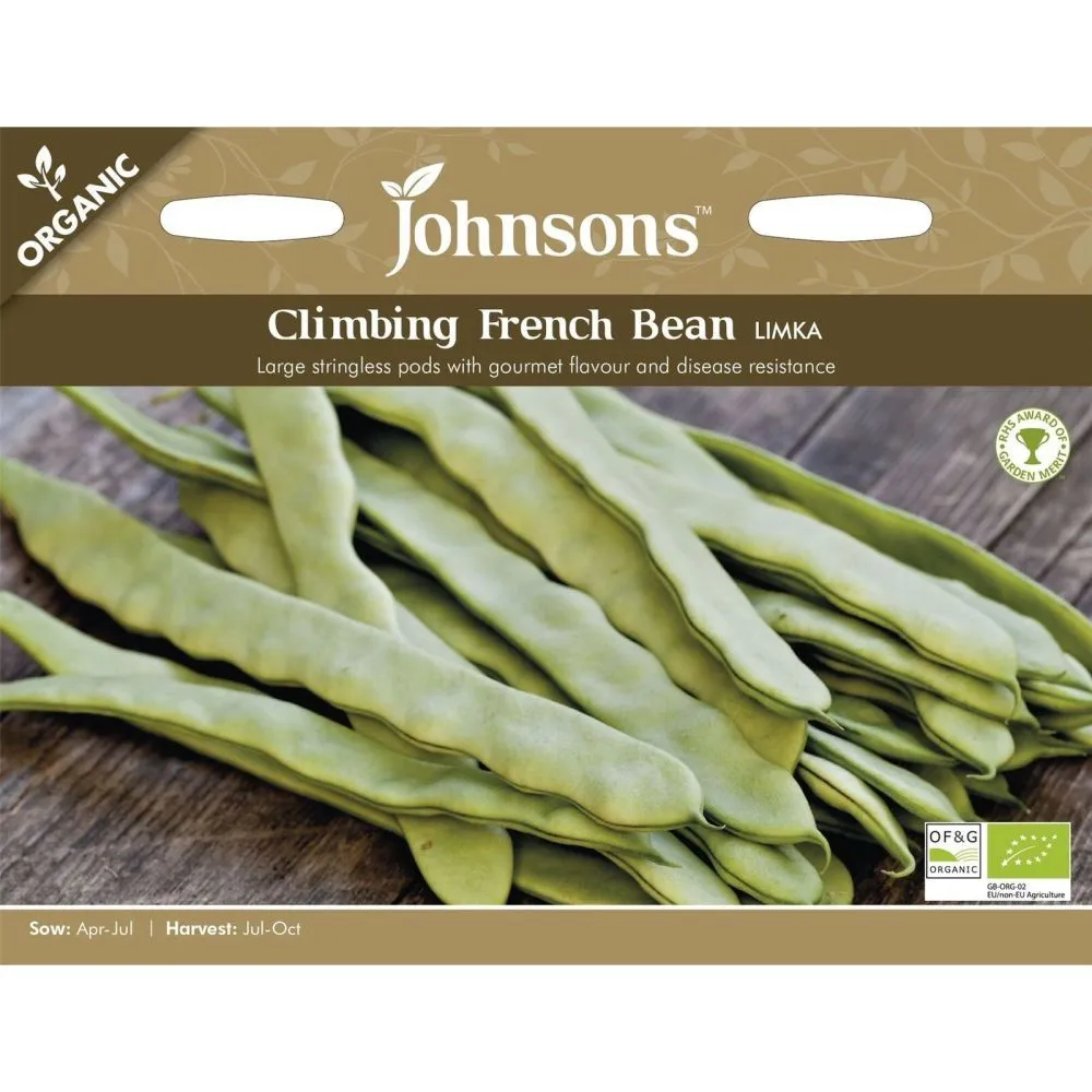 Johnson's Organic Climbing French Bean Limka Vegetable Seeds