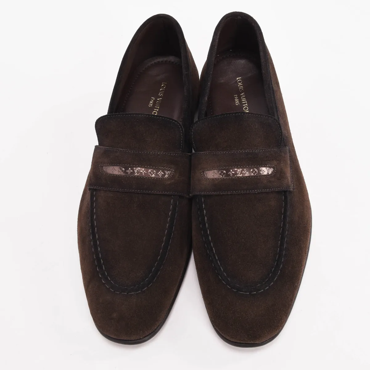 Louis Vuitton Brown Suede Glove Loafers UK 7.5