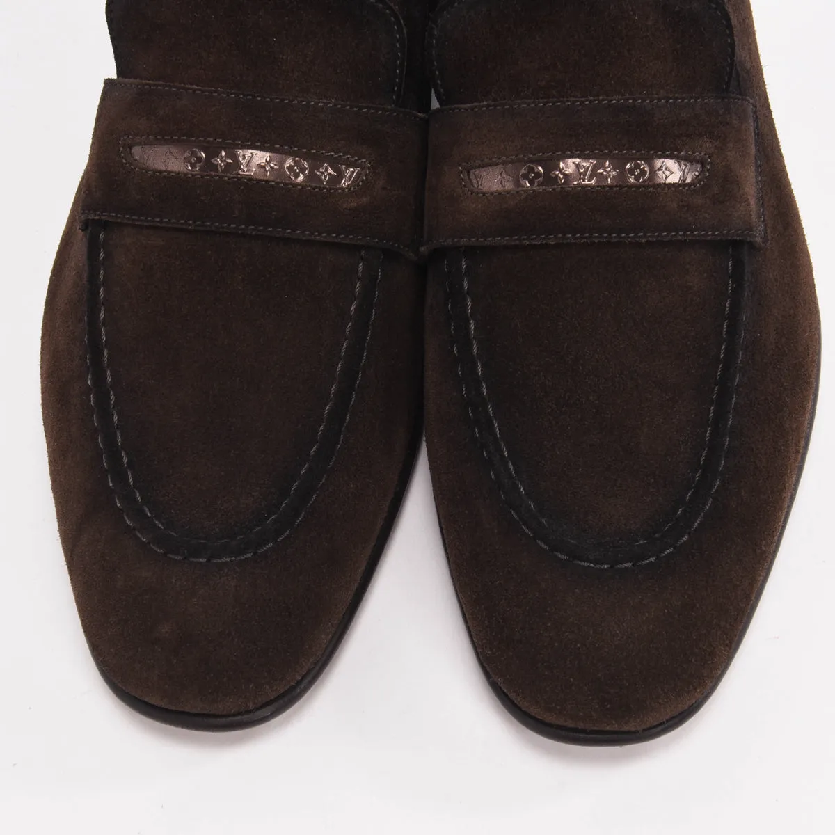 Louis Vuitton Brown Suede Glove Loafers UK 7.5