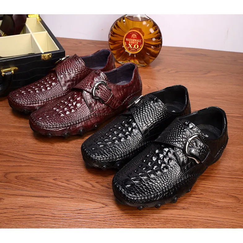 Luxury Alligator Texture Penny Loafers