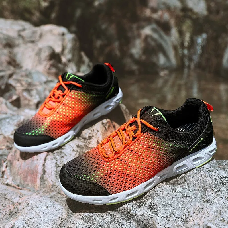 Man's fashion berathable cushion outdoor hiking sneakers