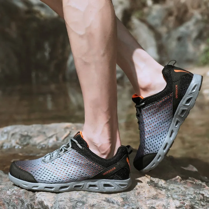 Man's fashion berathable cushion outdoor hiking sneakers