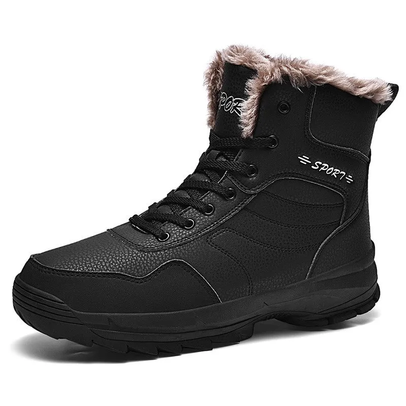 Man's winter thermal plush villi platform high top boots