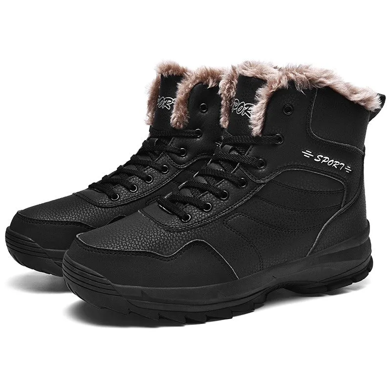 Man's winter thermal plush villi platform high top boots