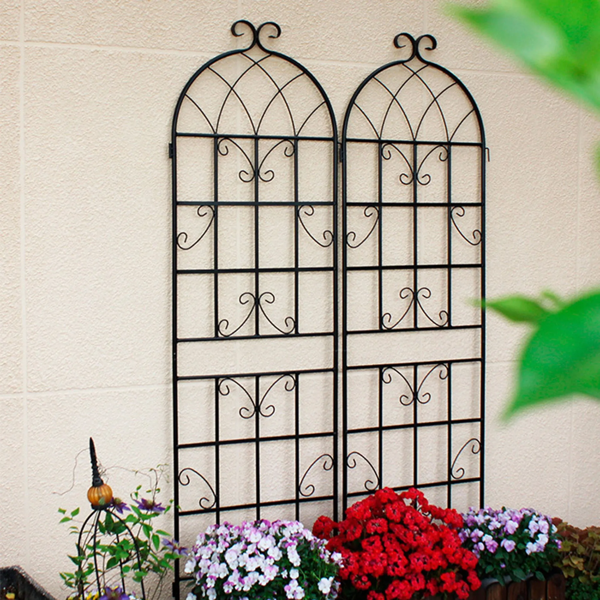 Metal Garden Rustproof Trellis For Climbing Plants Outdoor Flower Support