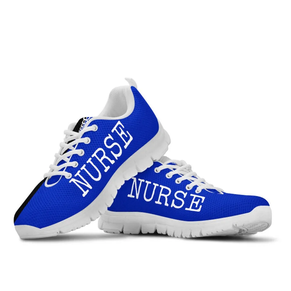 Nurse Sneaker, Nurse Love Royal Blue Black Sneakers Shoes, Best Shoes For Nurses