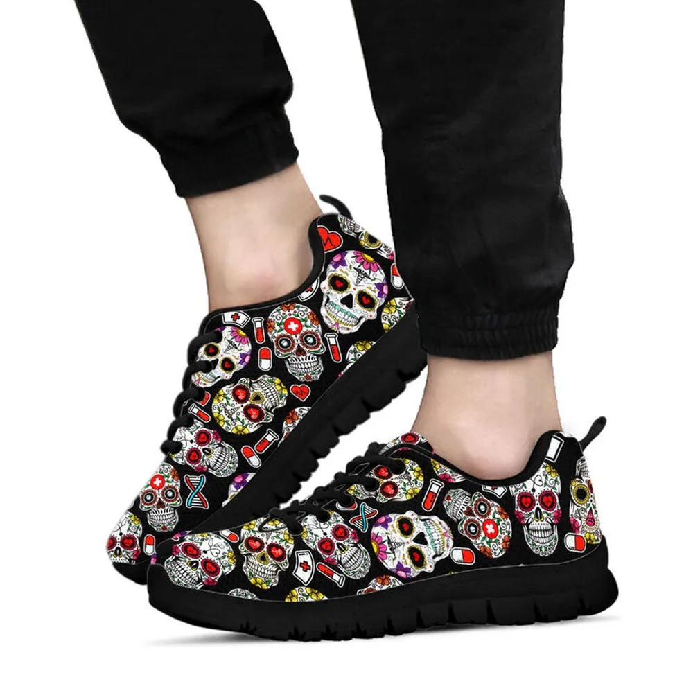 Nurse Sneaker, Skull Nurse Shoes Sneakers Shoes, Best Shoes For Nurses