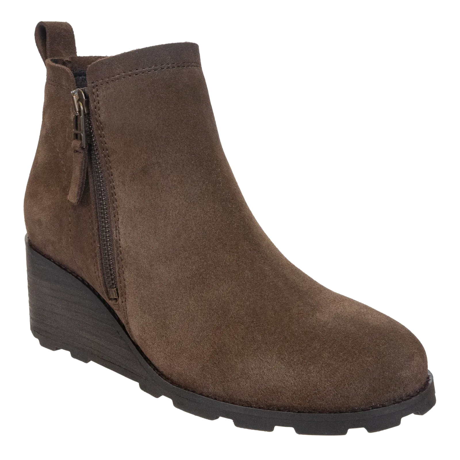 OTBT - STORY in BROWN Wedge Ankle Boots