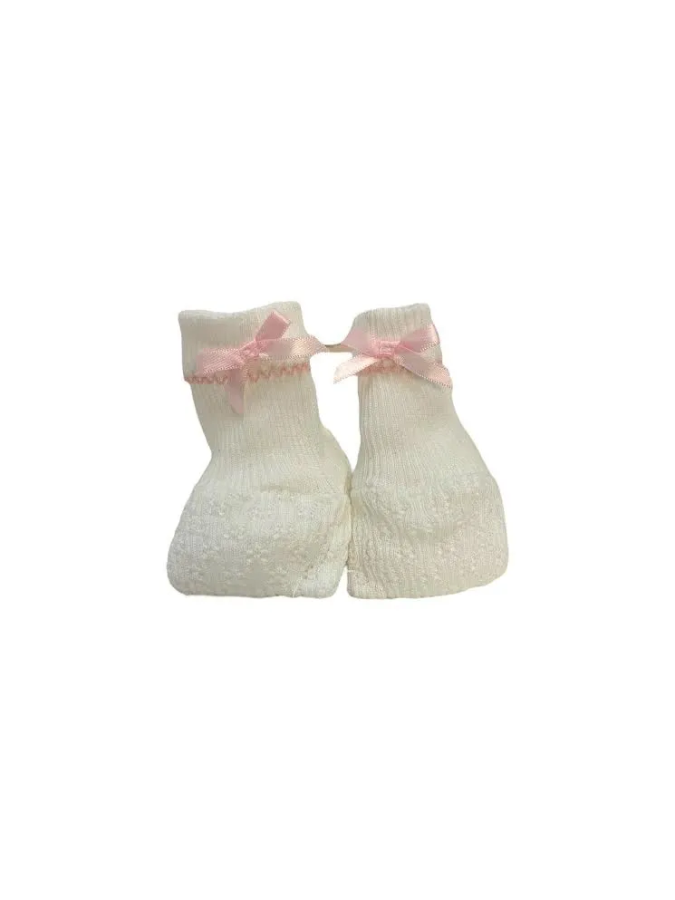 Paty White Booties w/ Picot Trim 158/158X