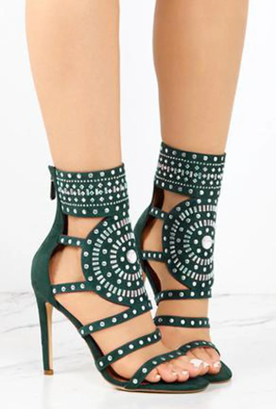 POMPEII - CRYSTAL STUD HEELS