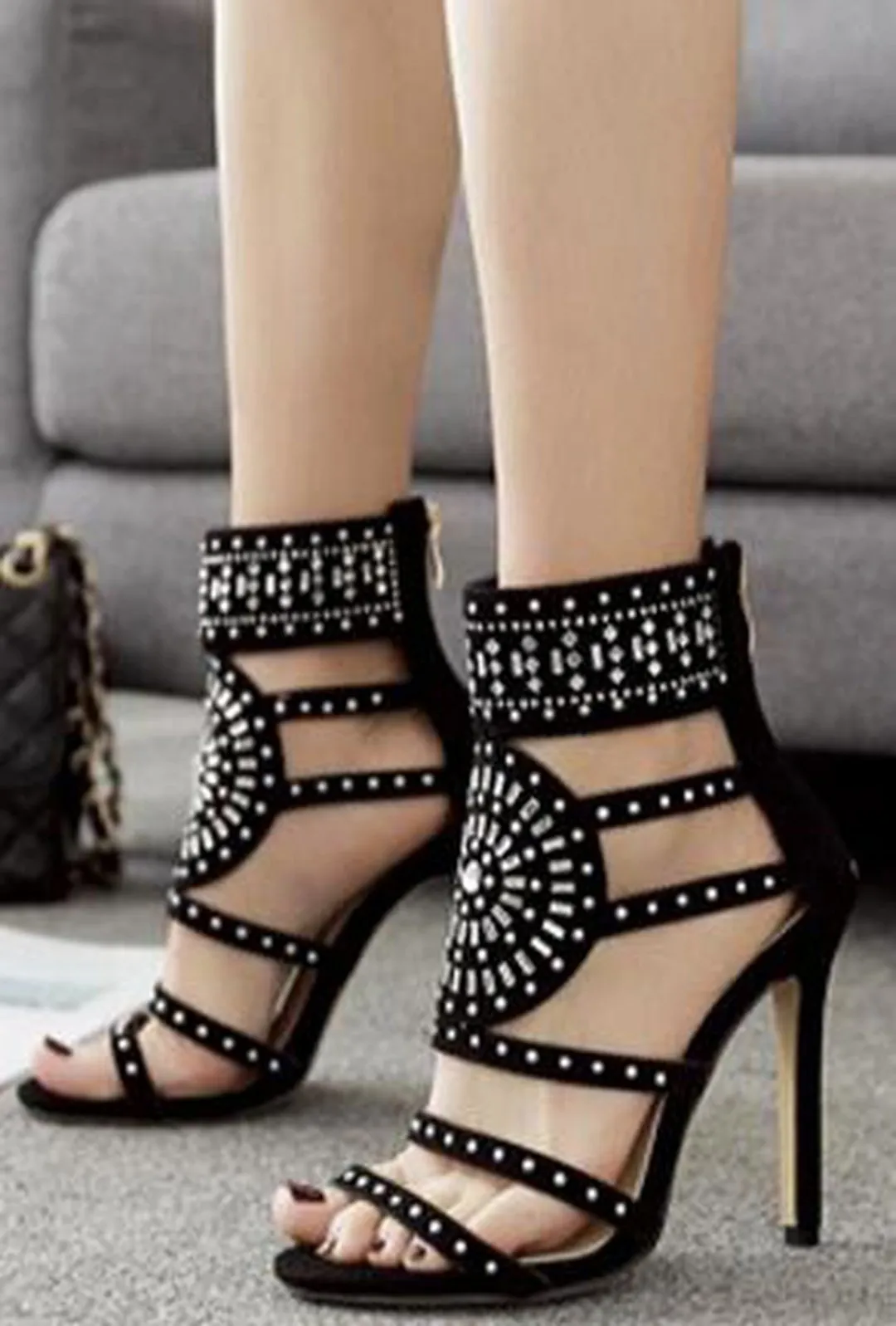 POMPEII - CRYSTAL STUD HEELS