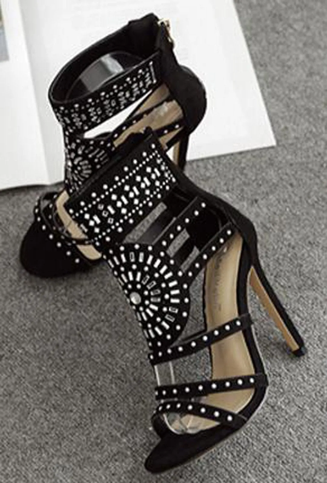 POMPEII - CRYSTAL STUD HEELS