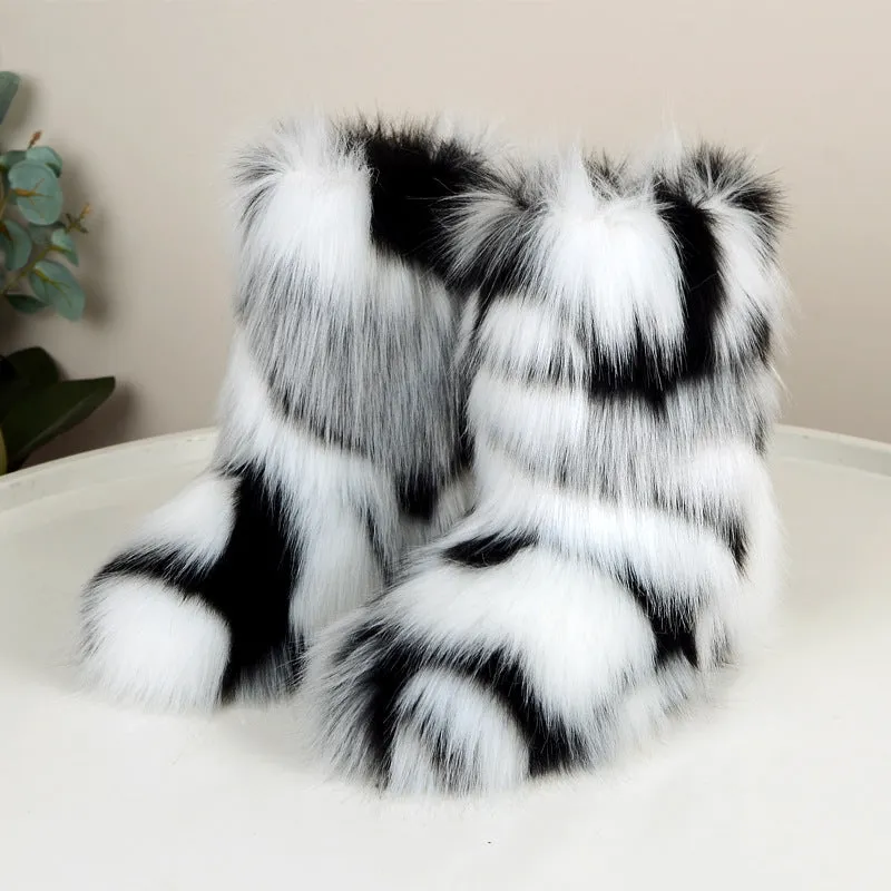 Pre Order:  Fluffy Fur Slip On Boots