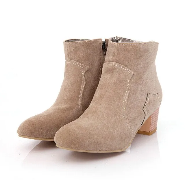 slip on western boots Fall ankle Boots