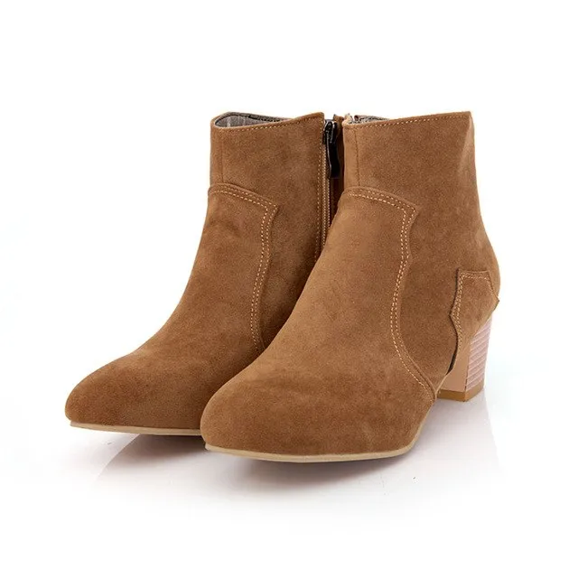 slip on western boots Fall ankle Boots