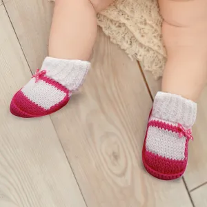 Sweet Bows White And Pink Socks Booties