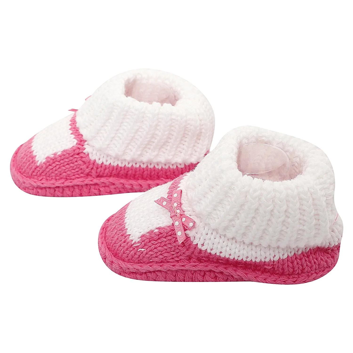 Sweet Bows White And Pink Socks Booties