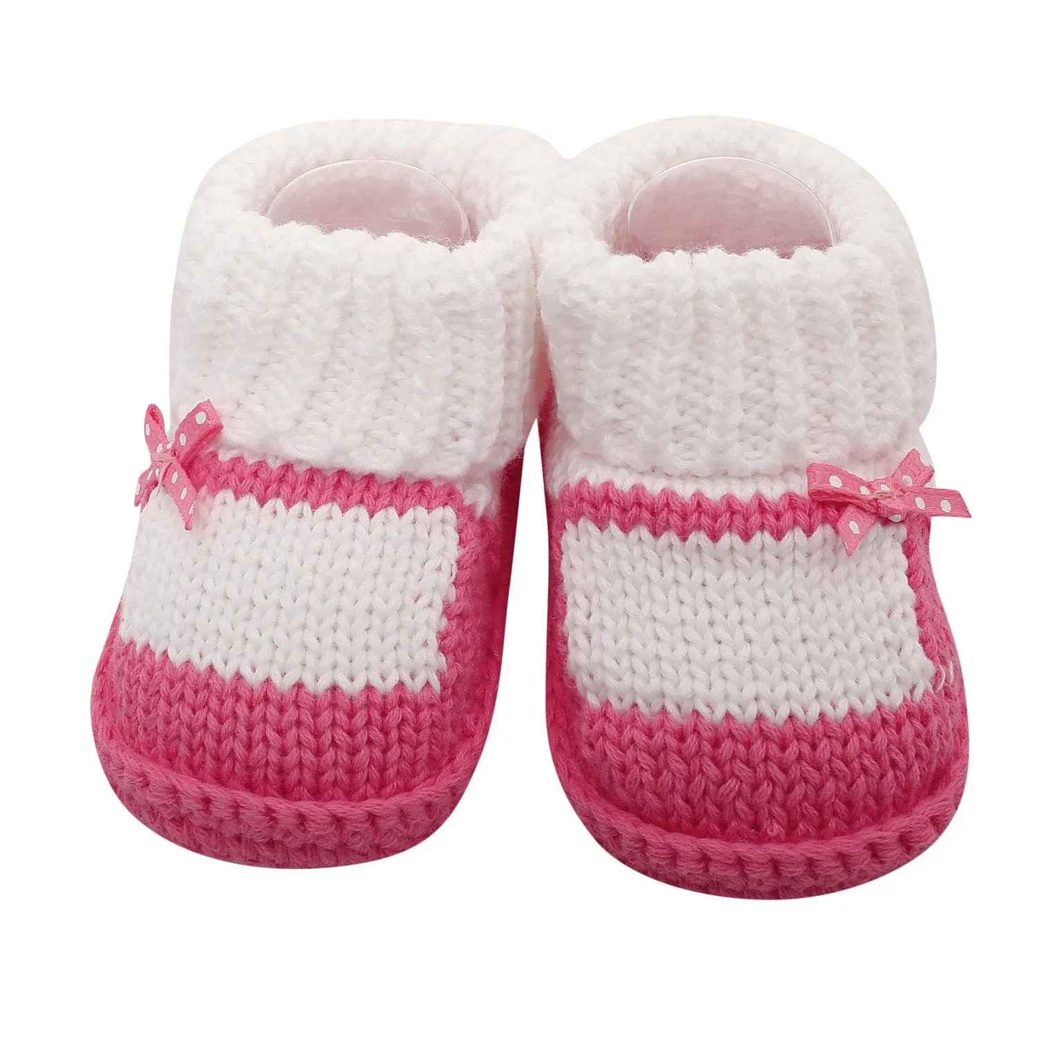 Sweet Bows White And Pink Socks Booties