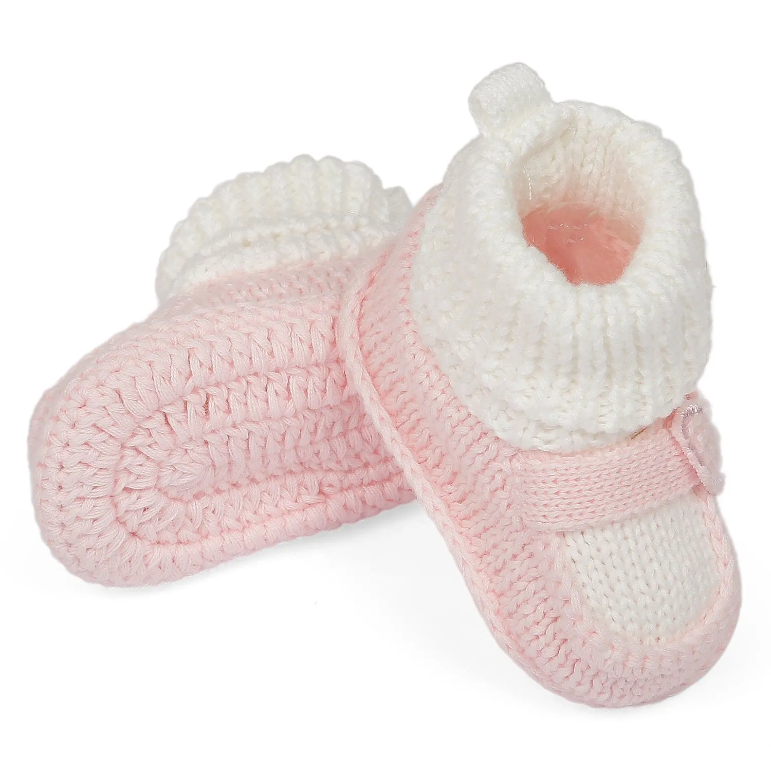 Sweetheart Newborn Crochet Socks Booties - Pink