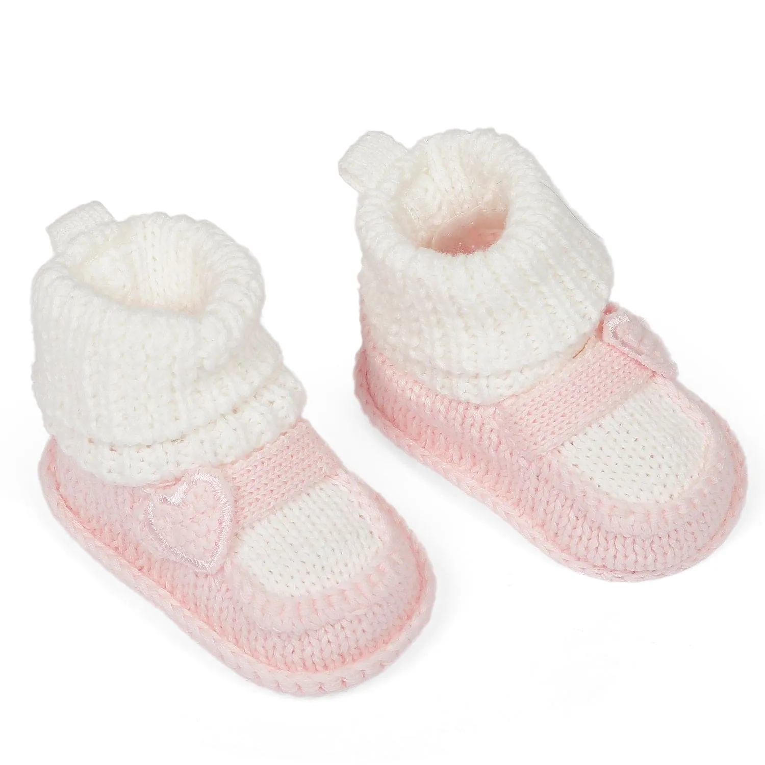 Sweetheart Newborn Crochet Socks Booties - Pink