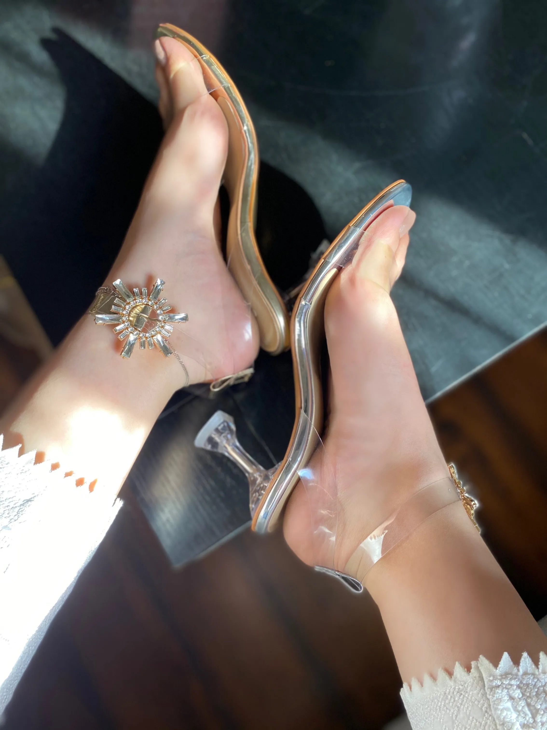 Swetra Crystal Heels - Silver