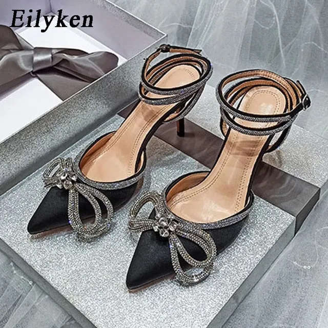 Women Crystal Satin Shoes