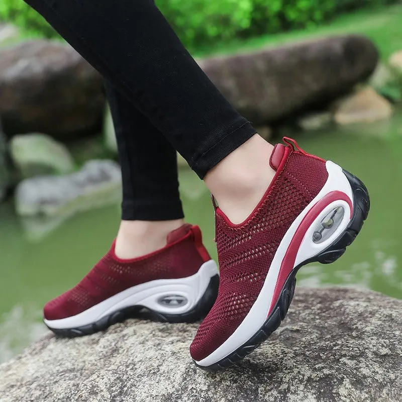 Women's breathable air cushion lightweight running tennis sneakers