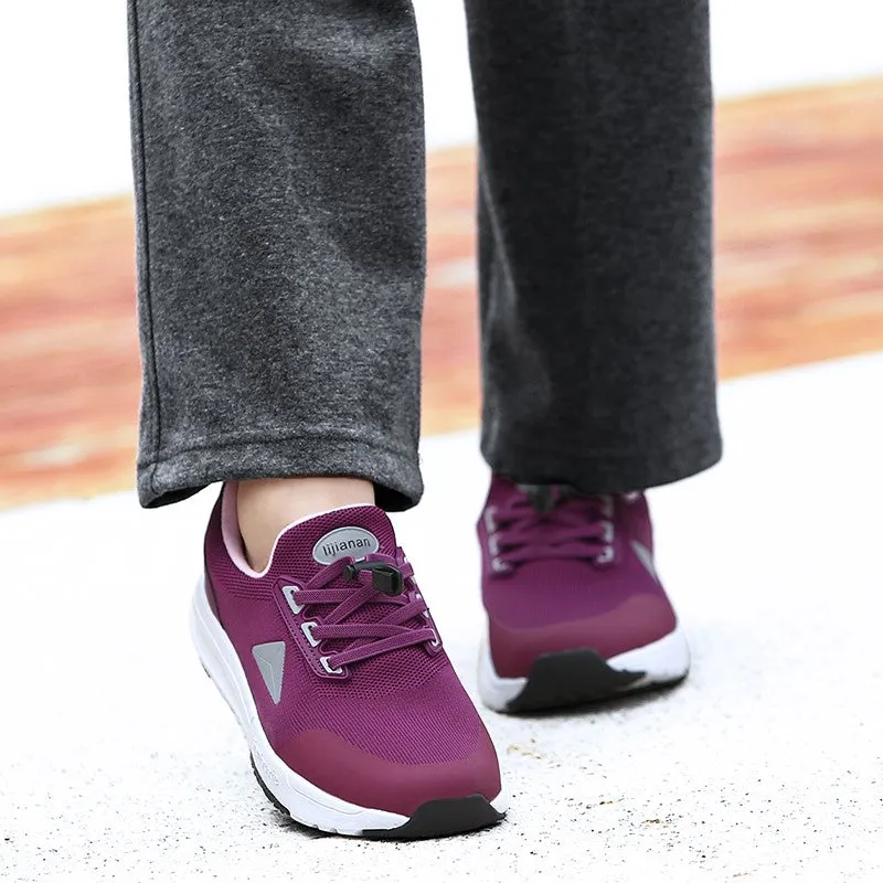 Women's breathable platform fashion sneakers